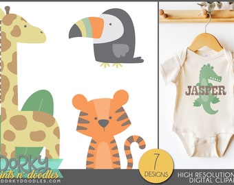 Grillige Jungle Animal PNG Clipart - Leuke Jungle illustraties voor sublimatie, stickers, leraren en meer