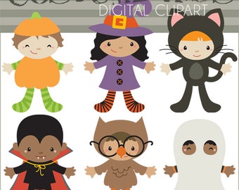 Kinder im Kostüm-Clipart-Set für Sublimation, Aufkleber-Design, Zuckerkekse, Klassenzimmer-Projekte, Handwerk, Party-Dekor, digitaler Download