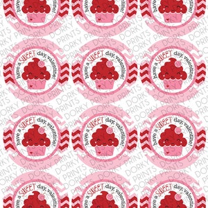 Valentine Printable Circle Tags Cupcake Valentine PDF Printable ...