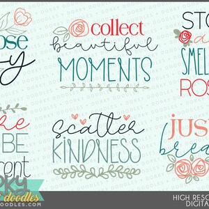 Paquete de imágenes prediseñadas de dichos inspiradores: 18 archivos PNG lindos e inspiradores perfectos para la sublimación