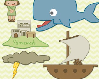 Jonah and the Whale Printable PDF -  bible printables - scripture printable - Instant Download
