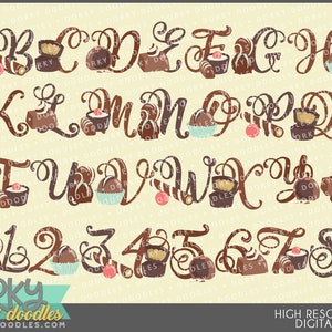 Chocolate Alphabet Clipart -Personal and Limited Commercial Use- Love of Chocolate Font Clip Art