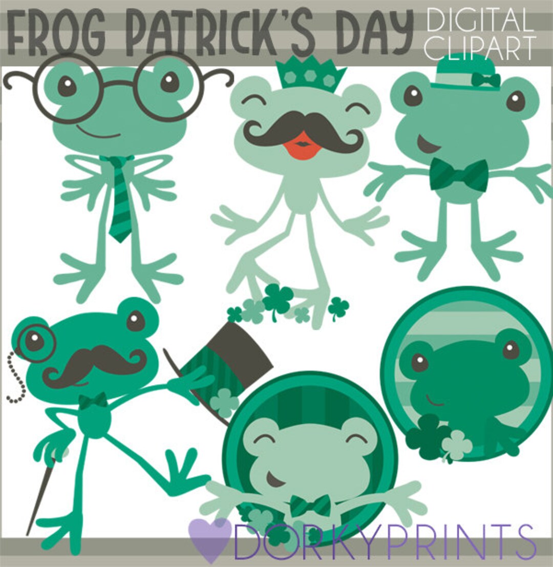 St Patrick's Day Clipart Set -personal and Commercial Use- Green Frog ...