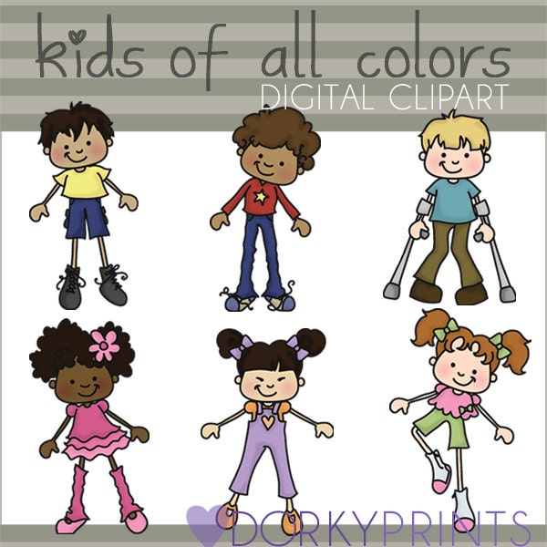 Kids of all Colors Clipart -Personal and Limited Commercial Use- Girls and Boys Clip art