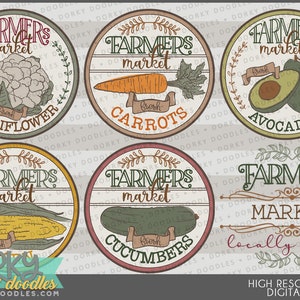 Farmers Market Clipart -Personal and Limited Commercial Use- farm, circle wordart clip art