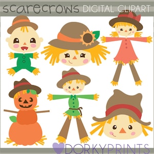 Scarecrow Clipart - Digital PNG Art