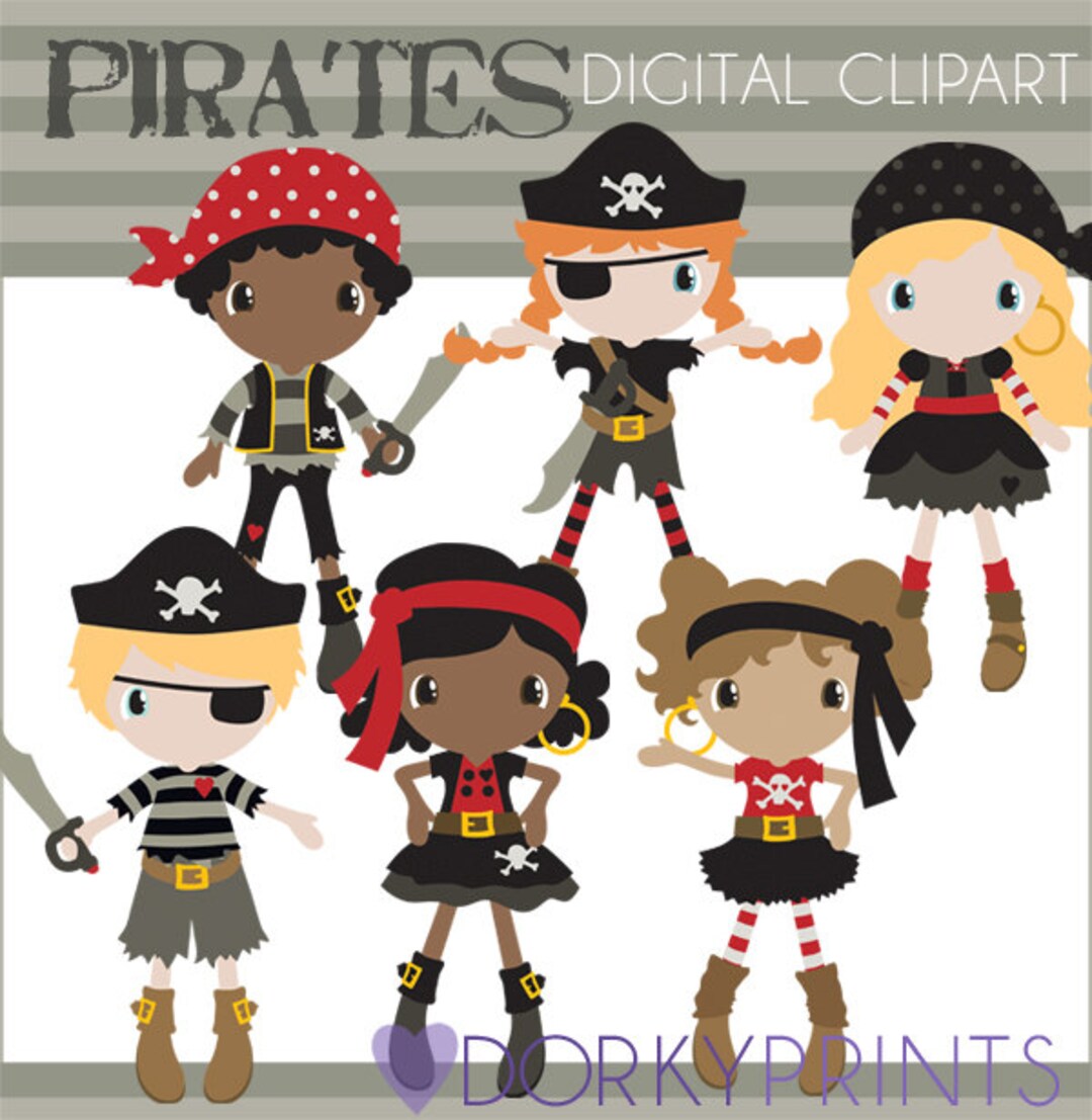 Pirate Girls Clip Art Set 