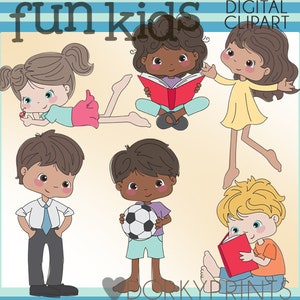 Boys and Girls Clipart Set -Personal and Limited Commercial Use- Cute Kids Clip Art