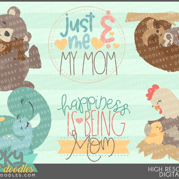 Moms and Babies Clipart -Personal and Limited Commercial Use- Instant Download - Cute Mother's Day Clip art