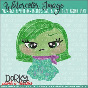 Disgusted Girl Watercolor PNG Artwork - Digital File - for heat press, planners, cookies, and crafts