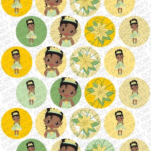 Princess and the Frog Birthday Party Printable Circle Tags PDF Printable Party Supplies Princess Party DIY image 2