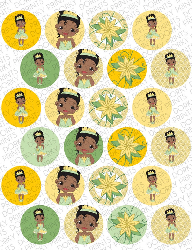 Princess and the Frog Birthday Party Printable Circle Tags PDF Printable Party Supplies Princess Party DIY image 2