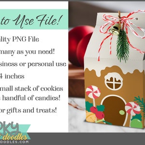 Christmas Gingerbread Milk Carton Treat Box Printable - Cookie Box, Candy Box, Holiday Gift, Teacher Gift, Neighbor Gift