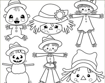 Scarecrow Clipart - Digital PNG Art