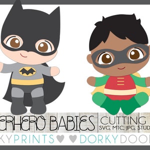 Super Hero Cuttable Dateien, Baby Heroes - Svg, mtc, jpg, Studio 3, und dxf Dateien, Superhelden SVG