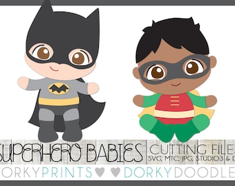 Super Hero Cuttable Files, Baby Heroes - svg, mtc, jpg, studio 3, y archivos dxf, Superhero SVG