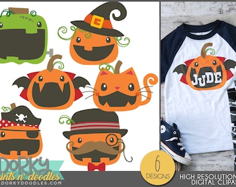 Adorable Halloween Pumpkin Clipart for Sublimation, Halloween Sticker Design, Sugar Cookies, Classrooms, Crafts, Digital Download