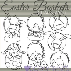Easter Clipart  Easter Baskets -Personal and Limited Commercial Use- Easter bunny, cute chick, Easter egg