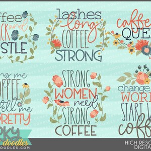 Funny Coffee Clipart -Personal and Limited Commercial Use- Cute Coffee Designs for Sublimation, Cookies, and Stickers