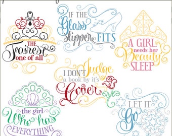 Swirly Princess Sayings PNG Clipart  -Personal and Limited Commercial Use-fairy tale prinesses for printing and other crafts