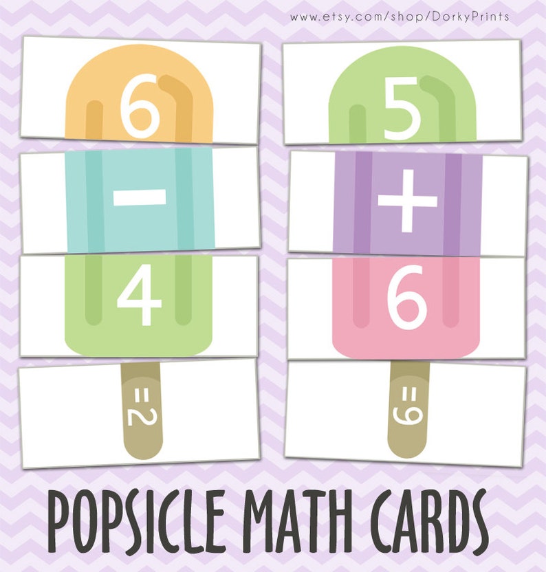 Printable Math Game PDF popsicles kindergarten printable first grade printable preschool image 1