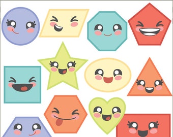 Shapes Clipart -Personal and Limited Commercial Use- back to school clip art, classroom clipart, math clipart