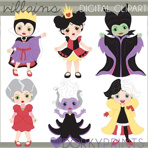Villain Clipart -Personal and Limited Commercial- Queen of Hearts, Evil Step Mother, Evil Queen Clip art