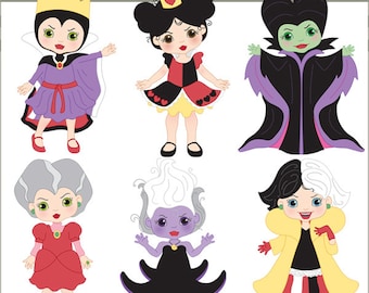 Villain Clipart -Personal and Limited Commercial- Queen of Hearts, Evil Step Mother, Evil Queen Clip art