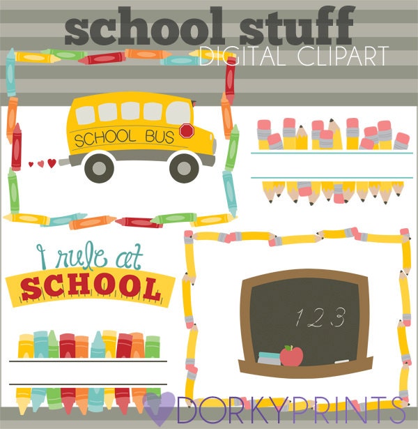 Back to School Clipart Set -Personal and Limited Commercial Use- Scho…