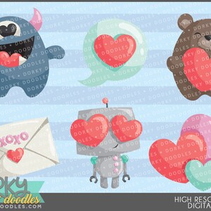 Cute Valentine Clipart -Personal and Limited Commercial Use- Cute and Fun Valentine&#39;s Day Cards Clip Art