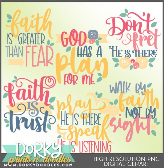 Faith Clipart -Personal and Limited Commercial Use- Cute Christian Words and Titles Clip Art