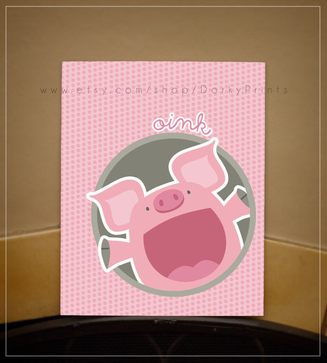 Pink Pig Printable - PDF Printable File - Oink - Kids Room Decor, Farm ...