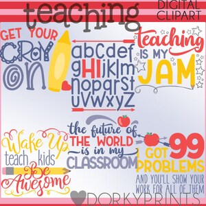 Teaching Clipart -Personal and Limited Commercial Use- clipart for teachers, classroom phrases, wordart