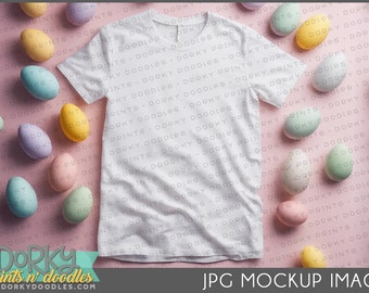 Spring & Easter Tshirt Mockup for Crafters - White Adult Shirt for Creating Mockup Images