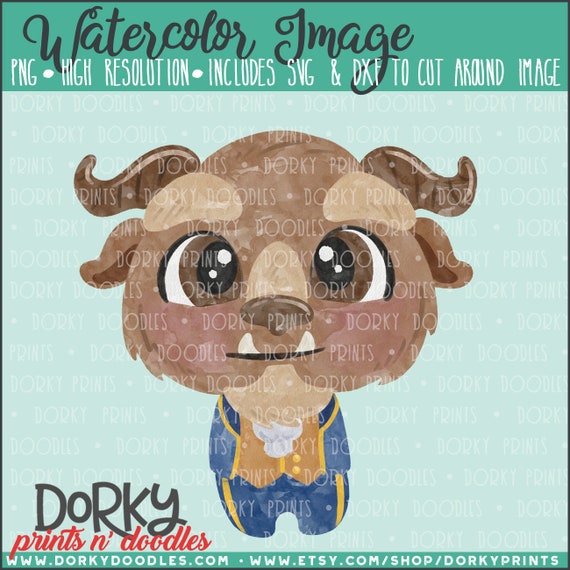 Beast Watercolor PNG Artwork - Digital File - for heat press, planners, cookies, and crafts