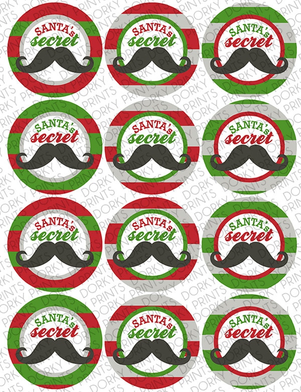 Christmas Printable Mason Jar Lid Labels PDF Santa's | Etsy