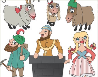 Yodeling Puppet Clipart -Personal and Limited Commercial- Goat, Girl, Prince, Hiker Puppet Clip art
