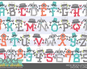 Robot Alphabet Etsy