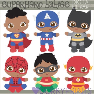 Superhero Baby Clipart -Personal and Limited Commercial Use- Super Heroes Babies Clip art