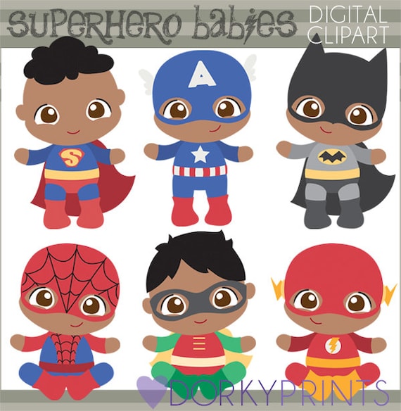 Superhéroe bebé clipart uso comercial personal y limitado - Etsy España