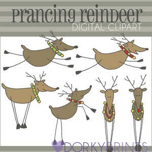 Christmas Clipart Prancing Reindeer -Personal and Limited Commercial Use- Reindeer Clip art