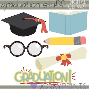 Graduation Clipart -Personal and Limited Commercial Use- School and Graduate Clipart