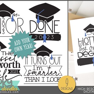 Graduation Clipart - Customize with Year and Name - PNG Files for Stickers, Sublimation, Cards, Cookies, Etc.