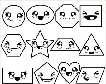 Shapes Clipart -Personal and Limited Commercial Use- back to school clip art, classroom clipart, math clipart, blackline clipart