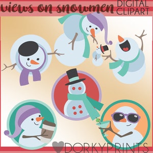 Snowman Clipart -Personal and Limited Commercial Use- Christmas Snowmen Clip Art