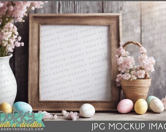 Spring Frame Mockup for Crafters - Framed Art in Natural Scene for Creating Mockup Images