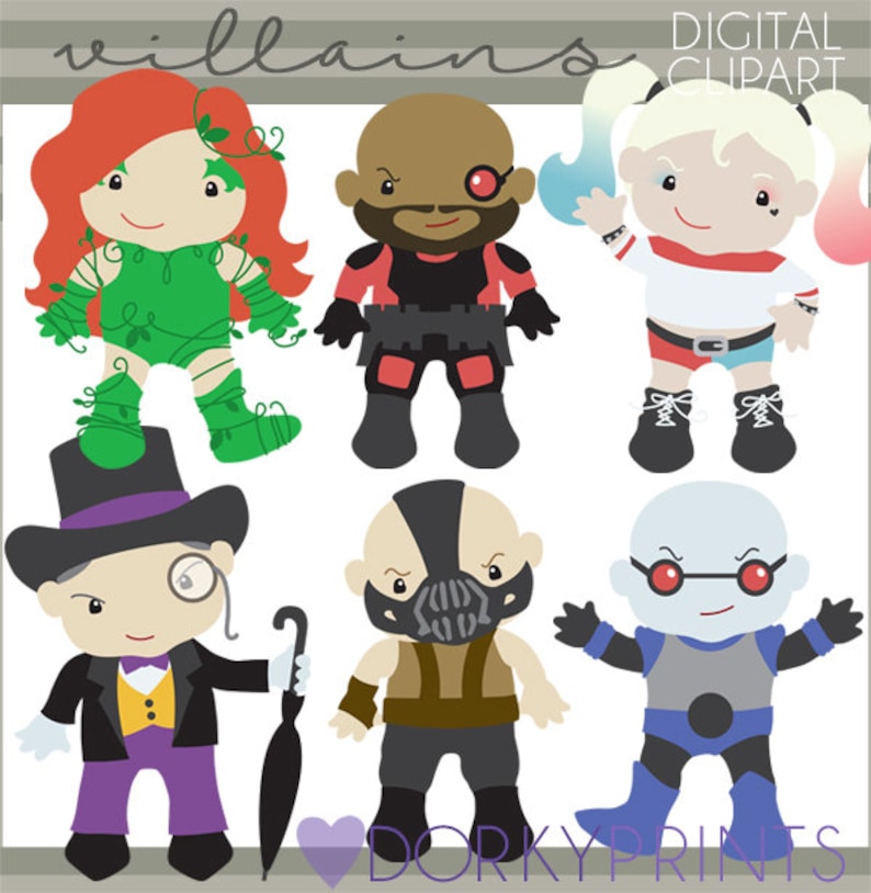 Villain Clipart Personal and Limited Commercial Use Super Heroes Villain Characters Clip Art image 1