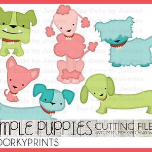 Puppies Cuttable Files -For Use with Cutting Machines - svg, mtc, pdf, gsd, and wpc files, Dog SVG