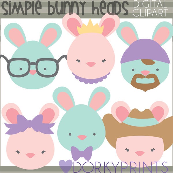 Easter Clipart Simple Bunnies -Personal and Limited Commercial Use- spring clipart, Easter Bunny Clip Art
