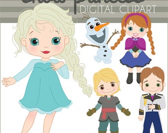 Snow Princess Clipart Set -Personal and Limited Commercial- Princess Snowman Clip art